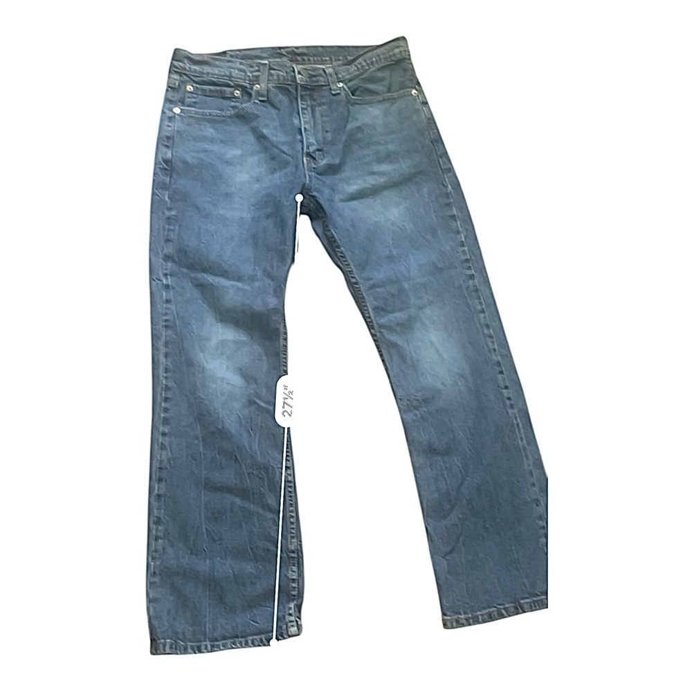 Levi Strauss denim blue straight jeans 527 Men 34/30 5pockets design zip logo - Picture 9 of 16